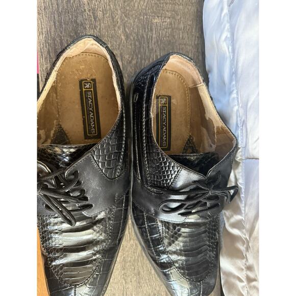 Stacy Adams Genuine Snake Skin Men's Size 10.5 Black Lace up Dress Shoes - Picture 9 of 9